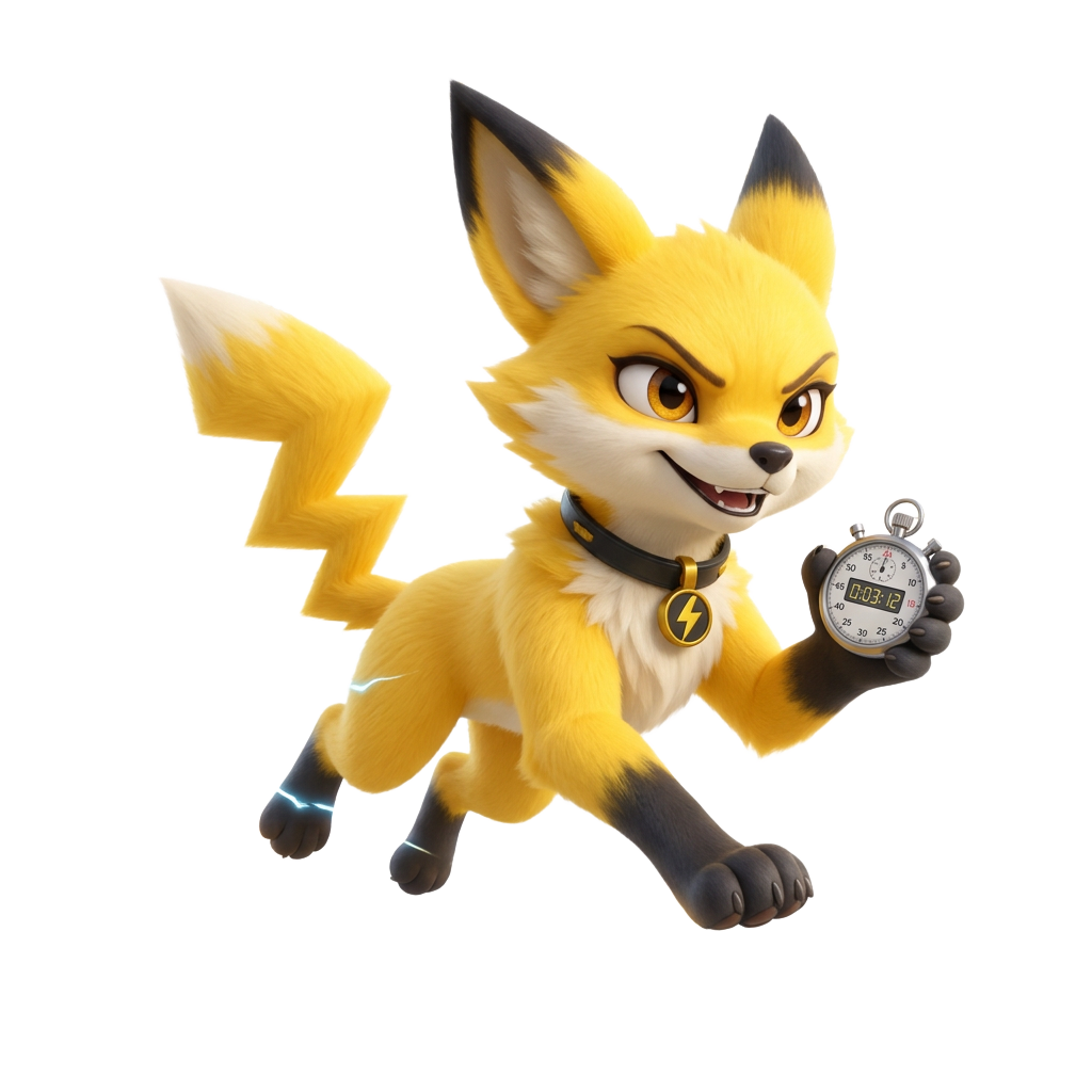 Mascot playing ludicrous sprint